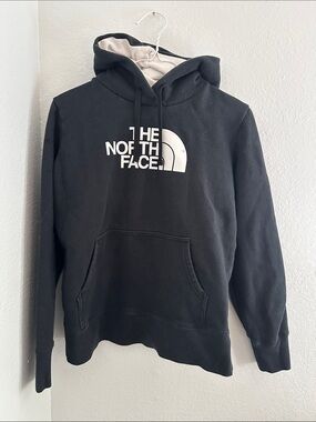 The North Face Black Pullover Hoodie with White Logo